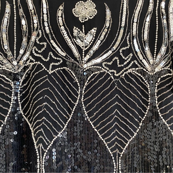 Jean for Joseph Le Bon Women’s L Vintage Silk Beaded Sequin Floral Top Blouse - Picture 2 of 6